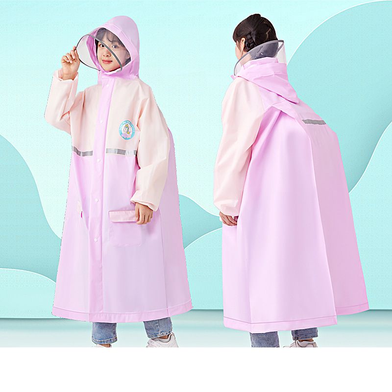 Fashion Purple Eva Children's Hooded Raincoat