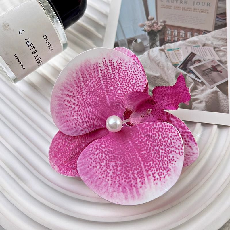 Fashion 9# Light Purple Phalaenopsis Edge Clip Simulated Flower Hairpin