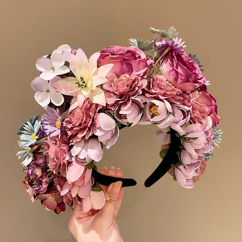 Fashion 7# Lavender Flowers Fabric Imitation Hairpin Headband