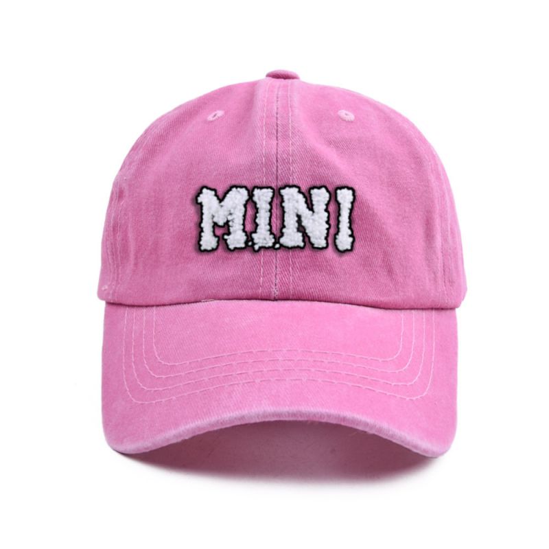 Fashion Pink Mini-washed Children's Baseball Cap Letter Embroidered Parent-child Baseball Cap