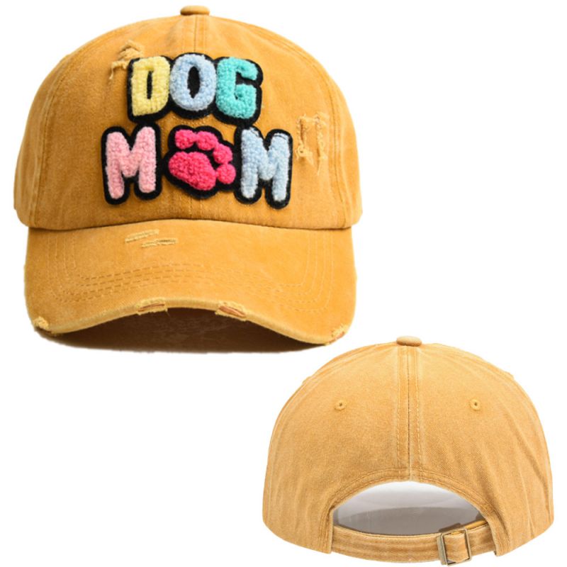 Fashion Yellow - Dog Mama Letter Embroidered Baseball Cap
