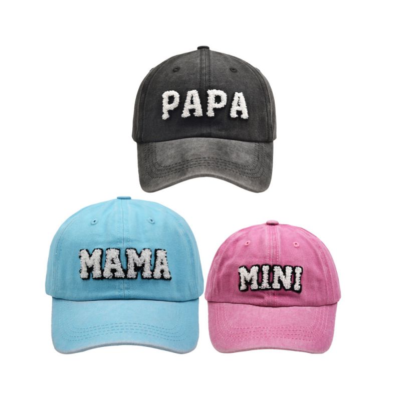 Fashion Black Blue And Pink-combination Baseball Cap Letter Embroidered Parent-child Baseball Cap