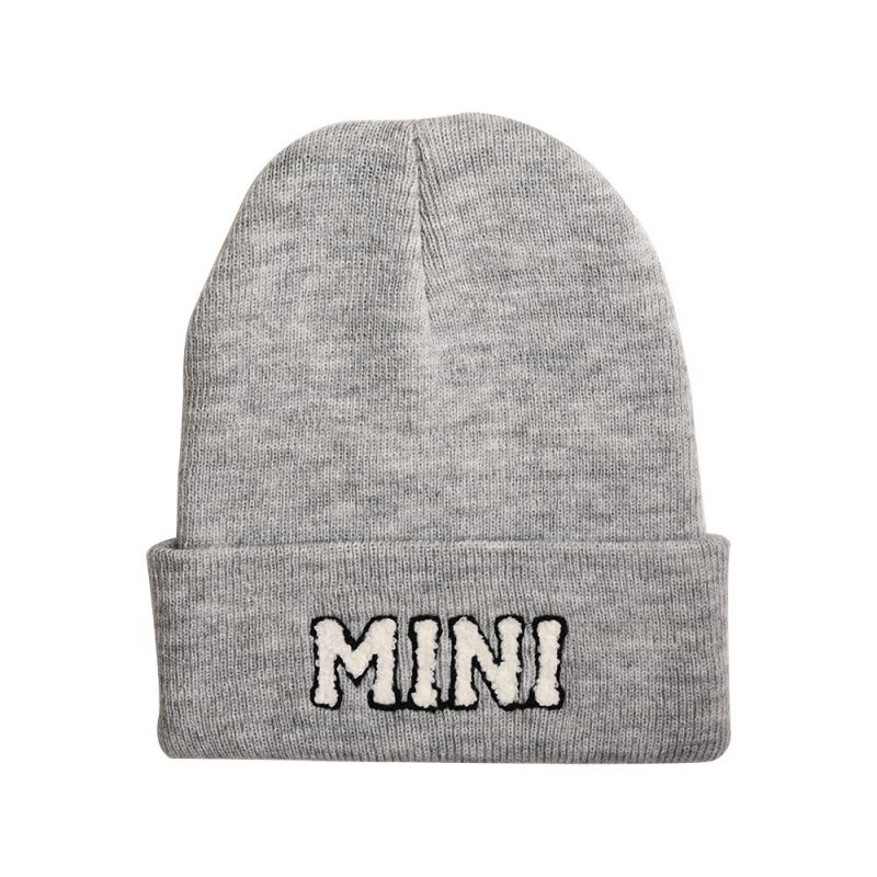 Fashion Mini-light Gray Woolen Hat Letter Embroidered Knitted Beanie