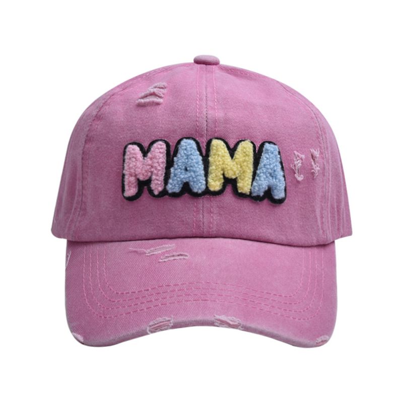 Fashion Pink-colored Letters Mama Baseball Cap Colorful Letter Embroidered Baseball Cap