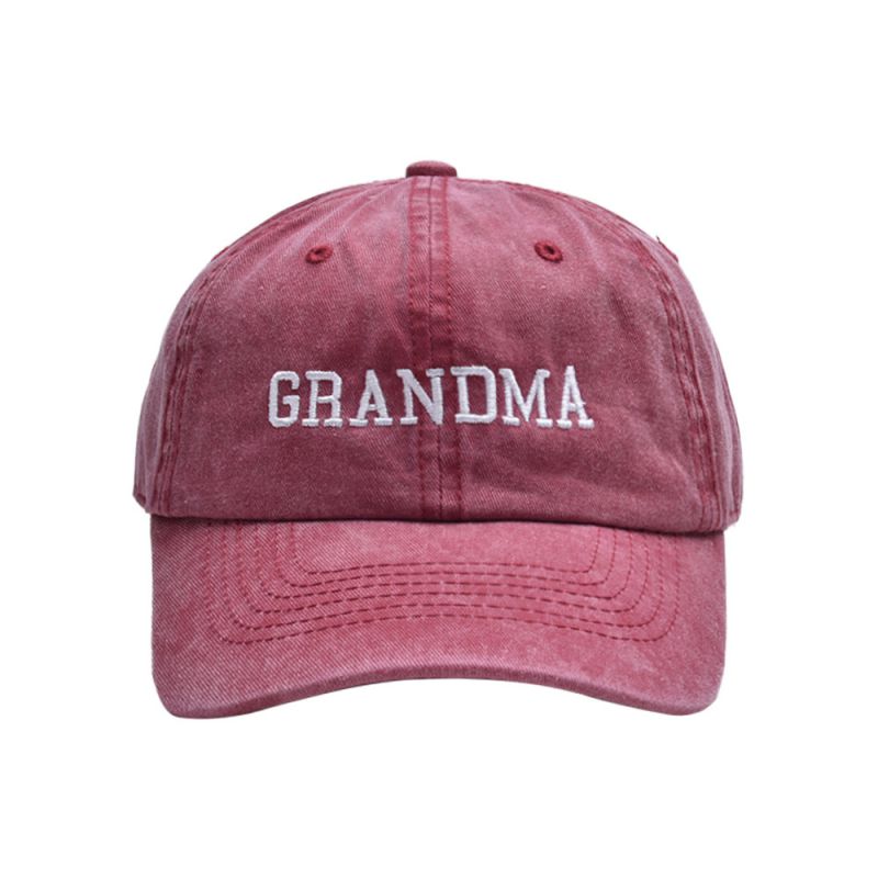 Fashion Burgundy-grandma Letter Embroidered Baseball Cap