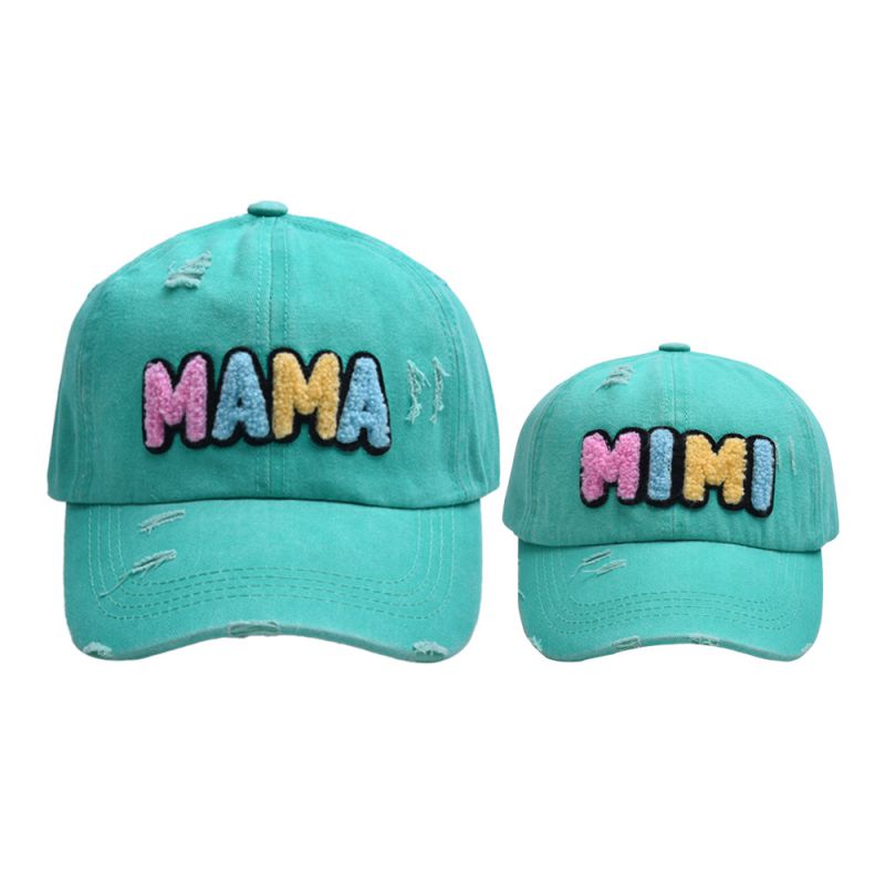 Fashion Fruit Green-color Lettering Mother And Son Baseball Cap Letter Embroidered Parent-child Baseball Cap