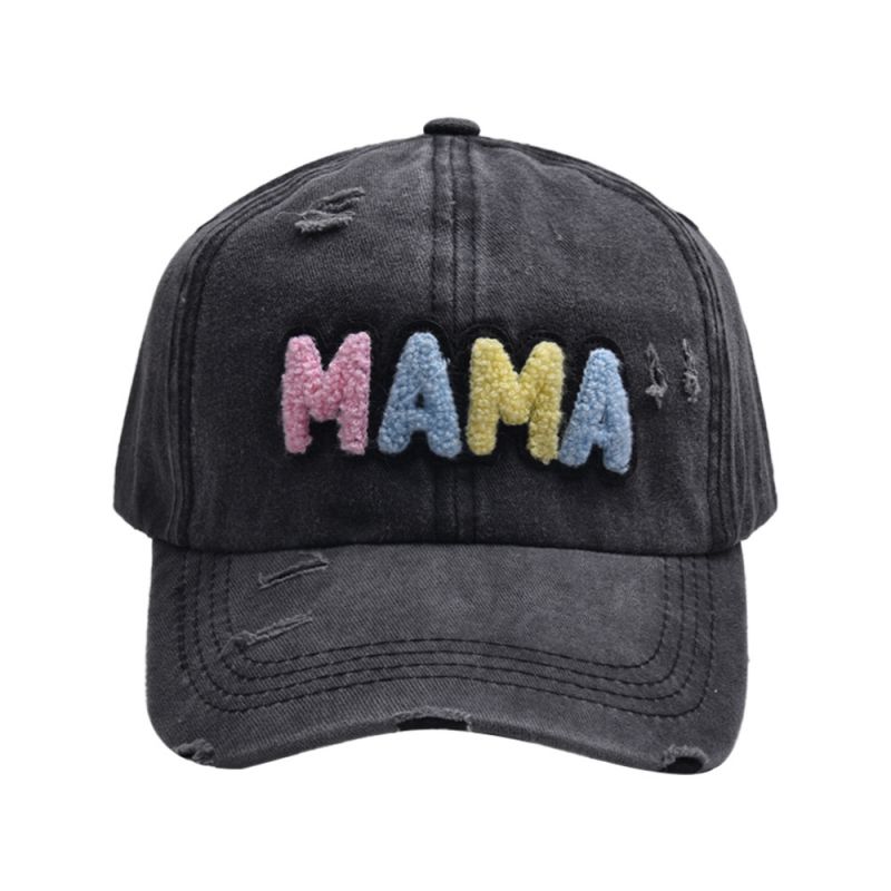Fashion Black-color Letters Mama Baseball Cap Letter Embroidered Baseball Cap