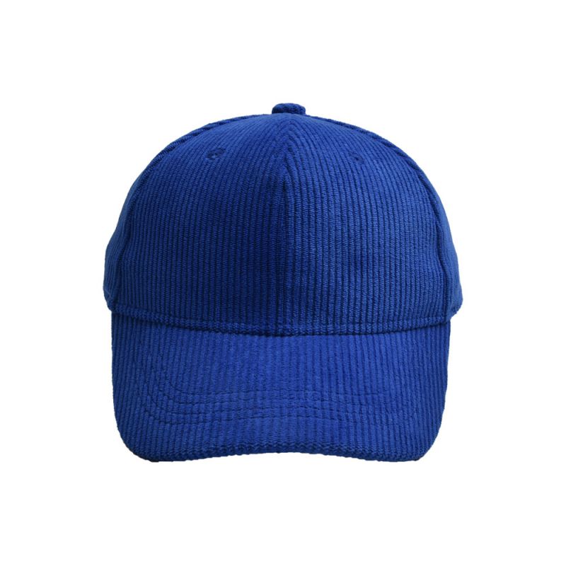Fashion Sapphire Blue-solid Color Baseball Cap Corduroy Vertical Stripe Baseball Cap