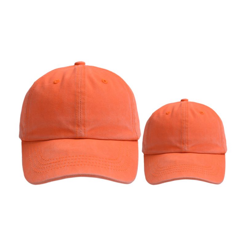 Fashion Parent-child Orange-fluorescent Baseball Cap Cotton Curved Brim Baseball Cap