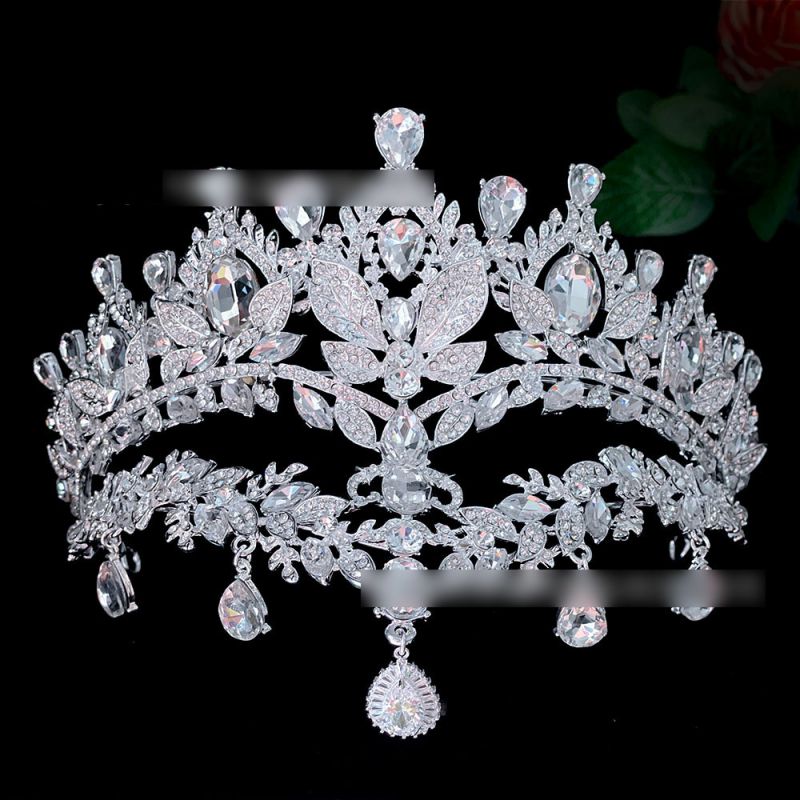 Fashion Silver Crown Alloy Diamond Geometric Crown