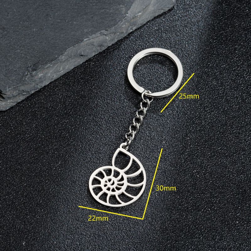 Fashion 3# Stainless Steel Conch Keychain