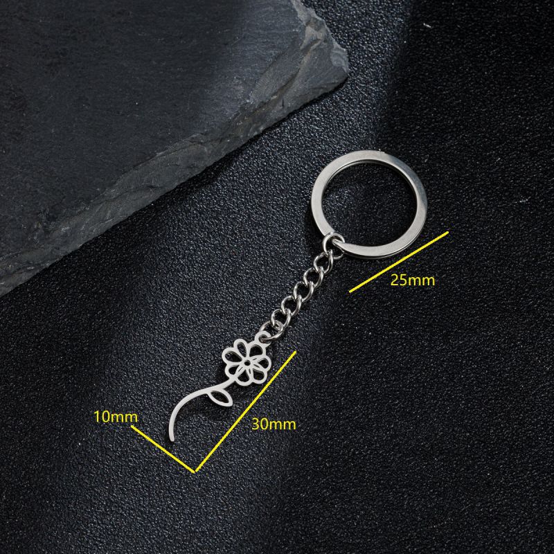 Fashion 3# Stainless Steel Stamen Keychain