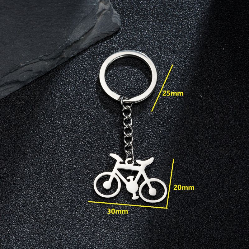Fashion 4# Stainless Steel Bicycle Keychain