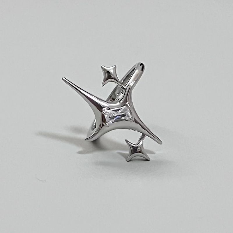 Fashion B Metal Diamond Starburst Ring