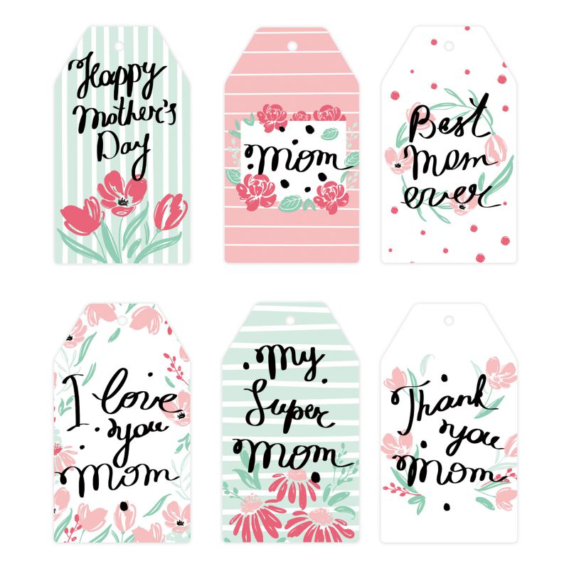 Fashion Style 1 (4cm*7cm) Mother's Day Printed Tag