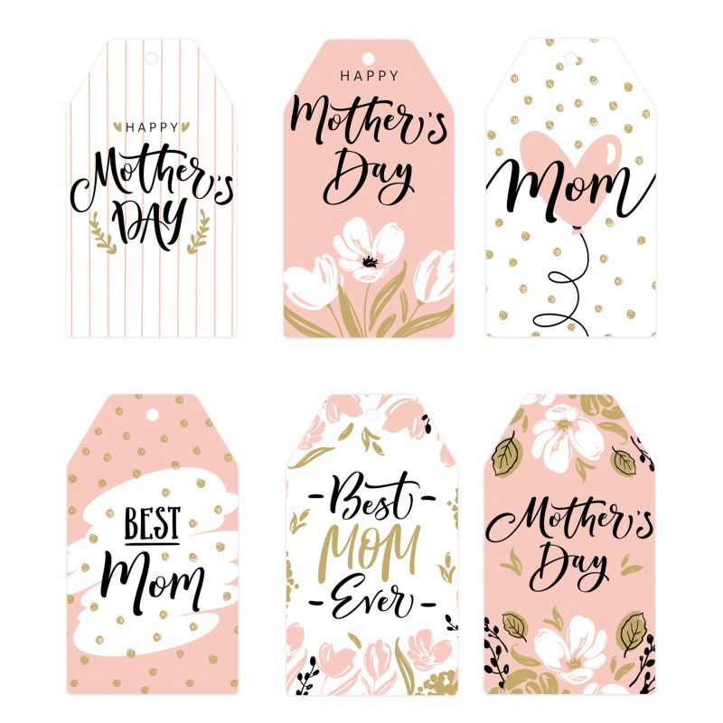 Fashion Style Four (4cm*7cm) Mother's Day Printed Tag