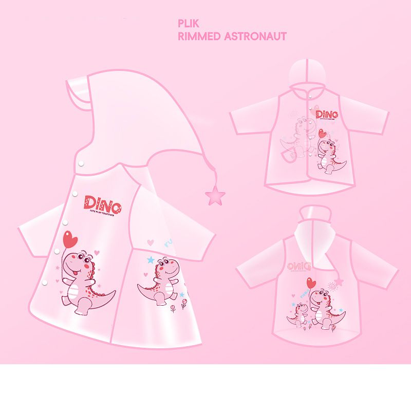 Fashion New-pink Dinosaur Eva Eva Children's Hooded Raincoat