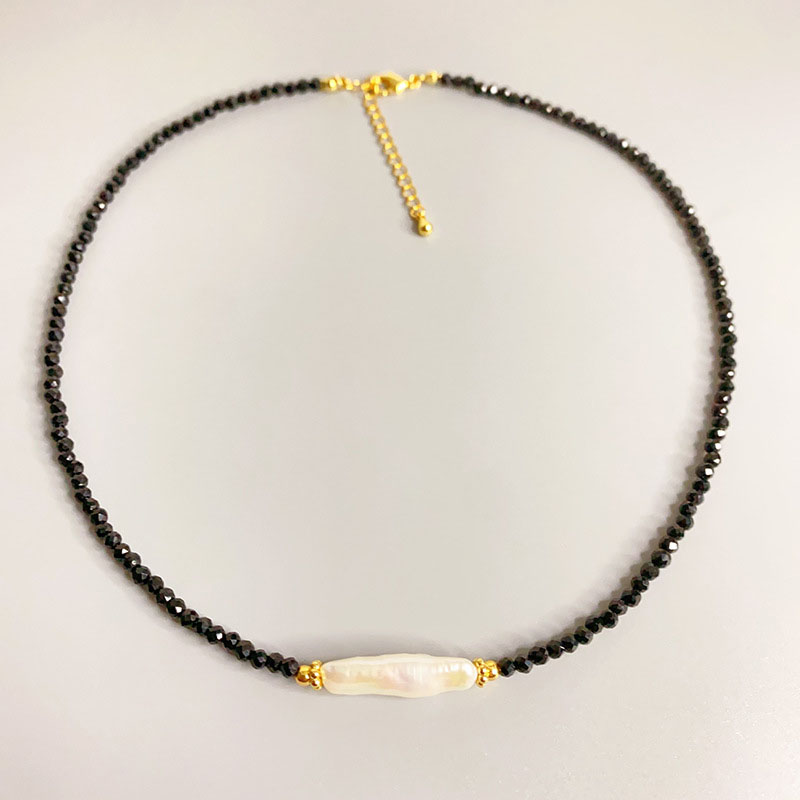 Fashion Black Turquoise Beaded Pearl Necklace