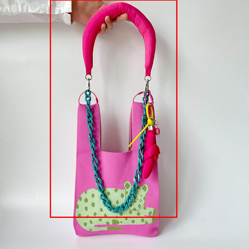 Fashion Rose Red Cotton-filled Thin Chain (excluding Bag) Polyester Cotton Filled Thick Chain Replacement Bag Strap