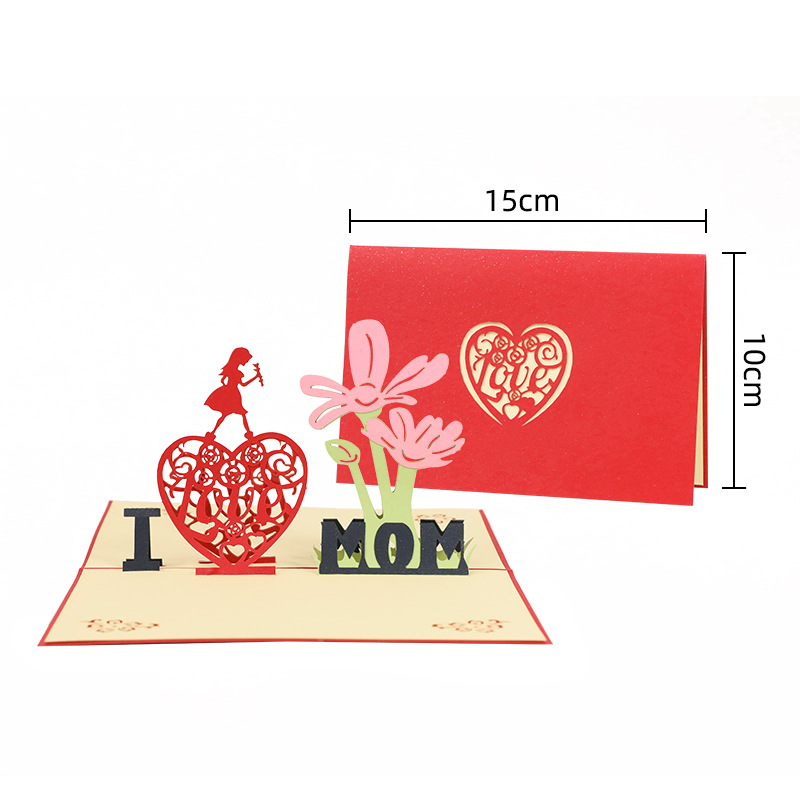 Fashion Mother's Love 3d Paper Sculpture Greeting Card
