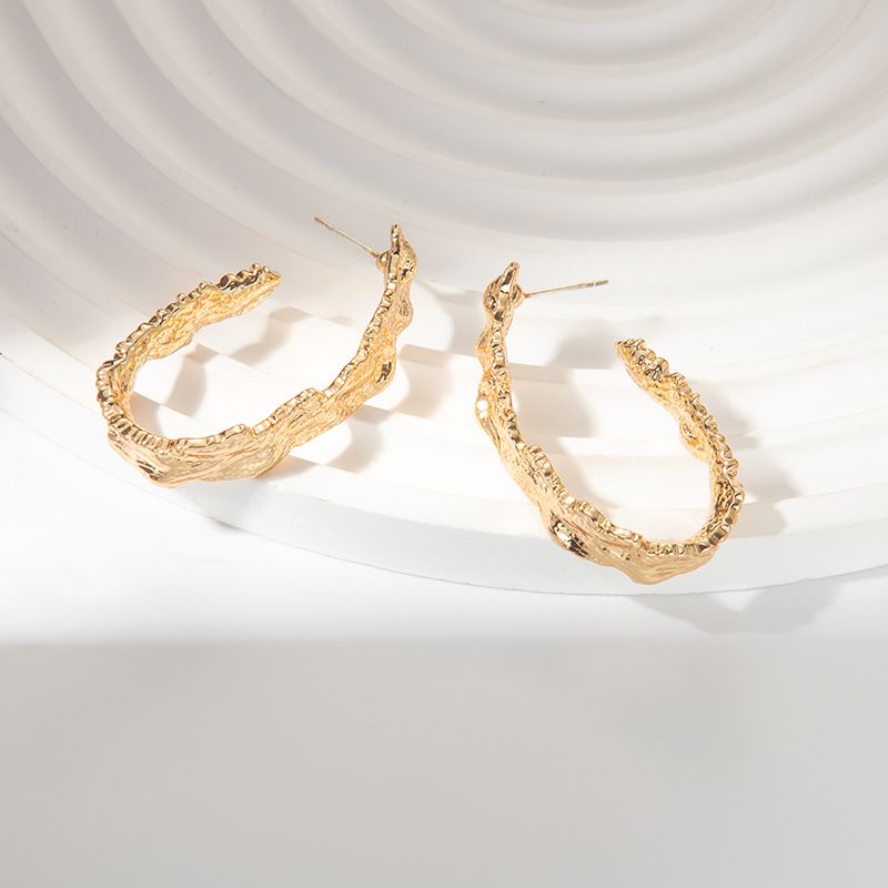 Fashion Gold Copper Irregular Earrings