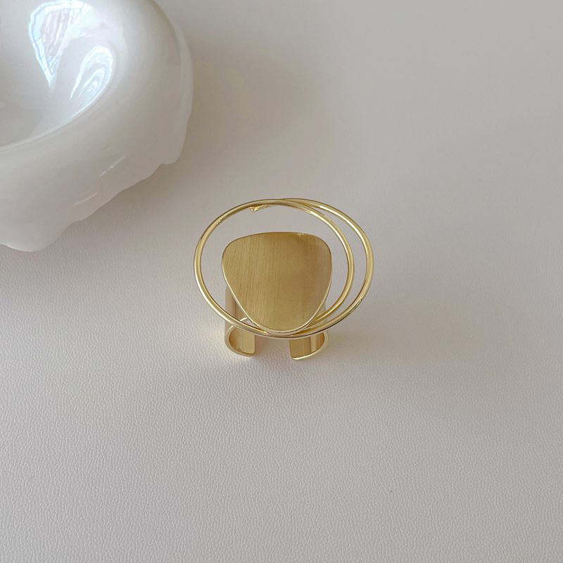 Fashion Gold Ring Brushed Metal Ring