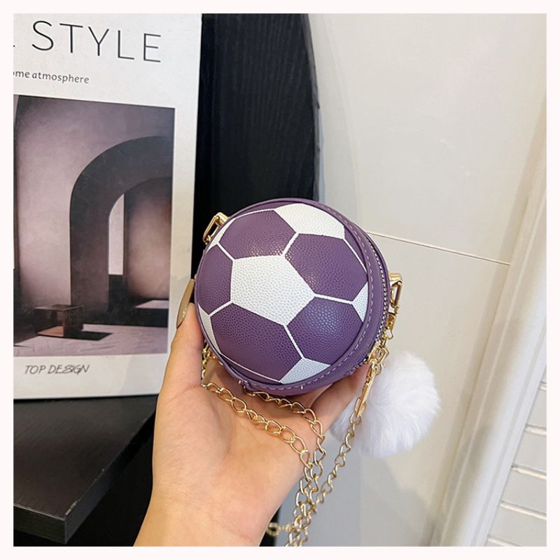 Fashion Purple Plastic Football Crossbody Bag