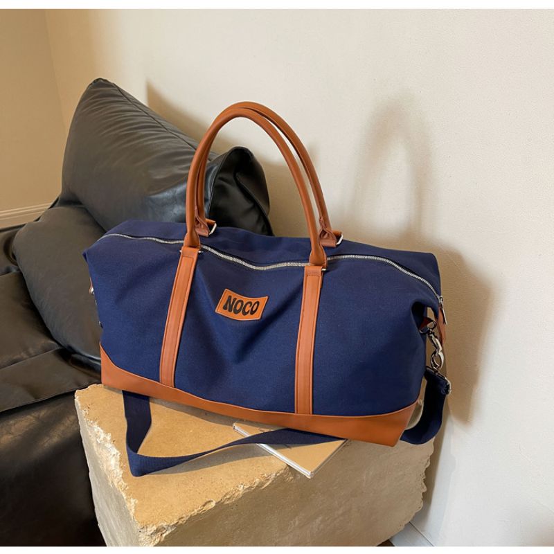 Fashion Navy Blue Canvas Large Capacity Crossbody Bag