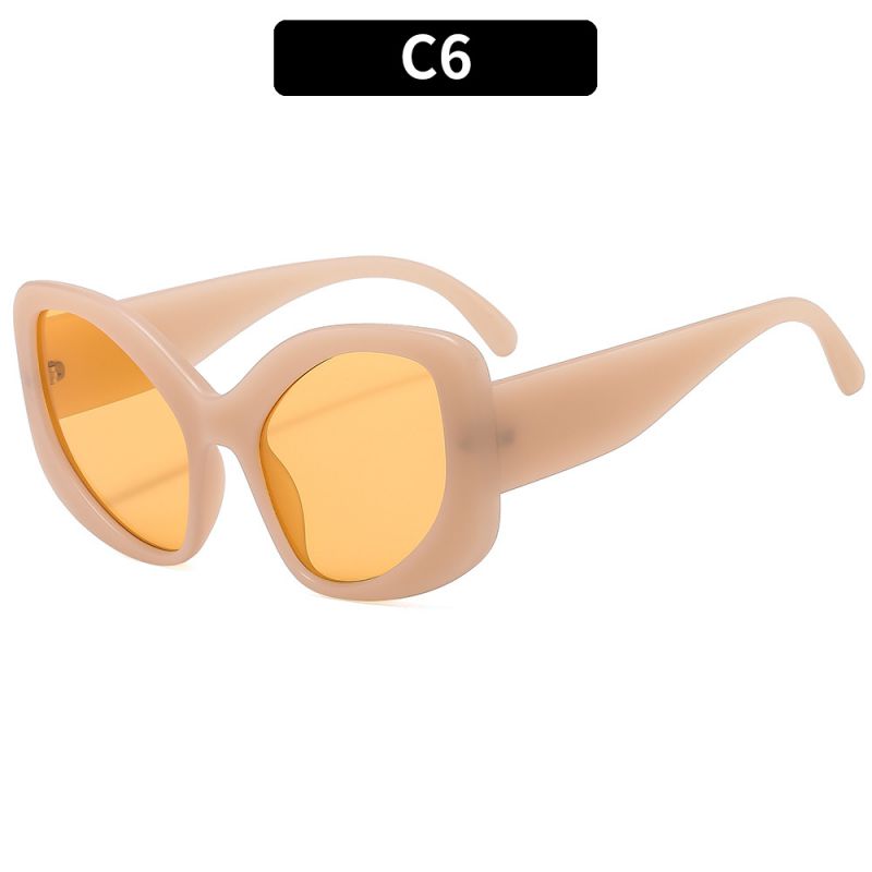 Fashion Jelly Powder Orange Slices Cat Eye Large Frame Sunglasses