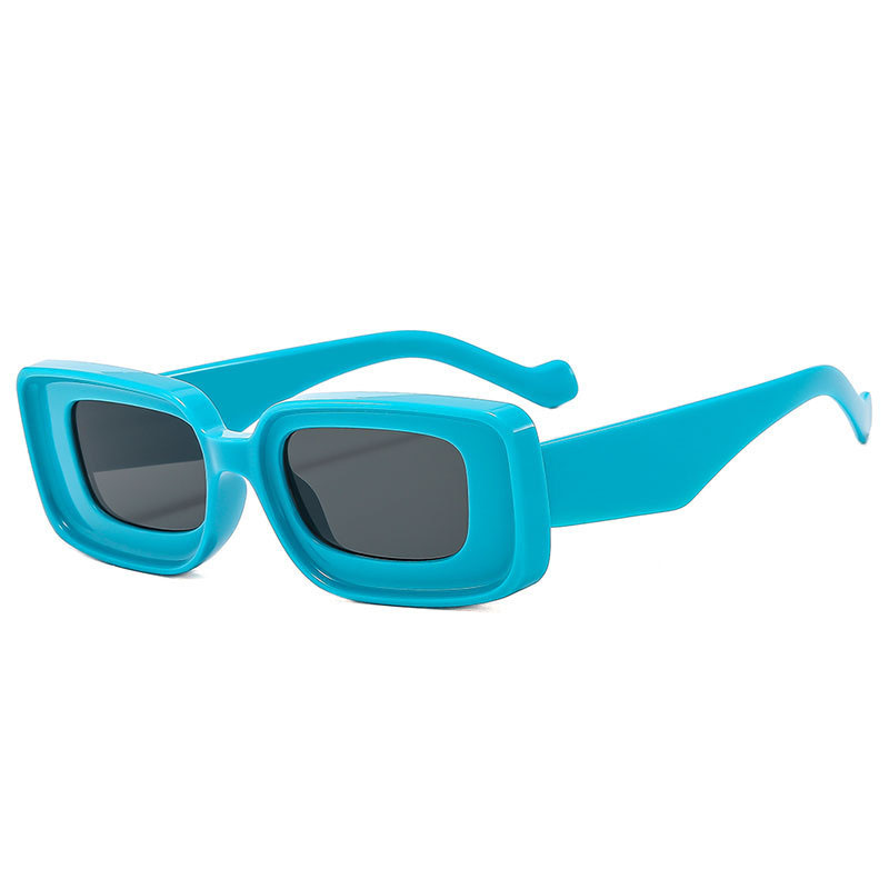 Fashion Light Blue Frame Gray Piece Square Small Frame Sunglasses