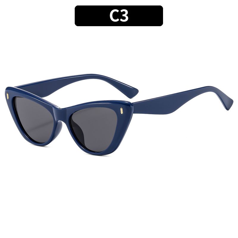 Fashion Blue Frame Gray Film Ac Cat Eye Sunglasses