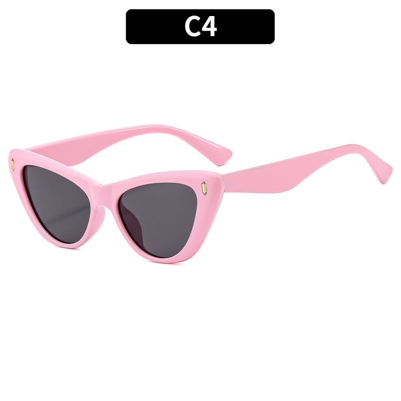Fashion Pink Frame Gray Film Ac Cat Eye Sunglasses