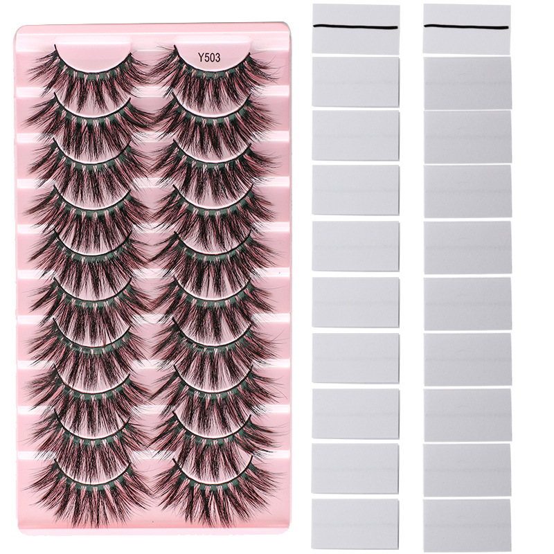 Fashion Y503+10 Rubber Strip Glue-free Artificial Eyelashes