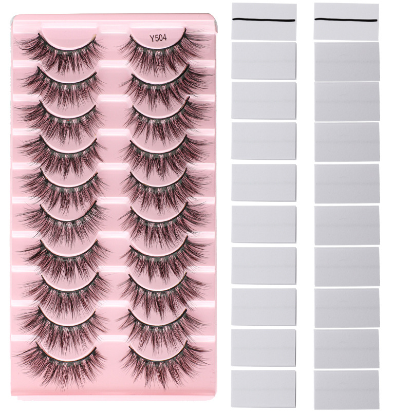 Fashion Y504+10 Rubber Strip Glue-free Artificial Eyelashes