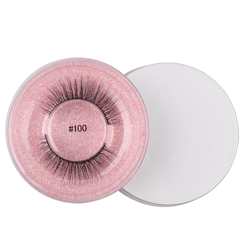 Fashion #100 (round Pink) Imitation Mink Three-dimensional False Eyelashes