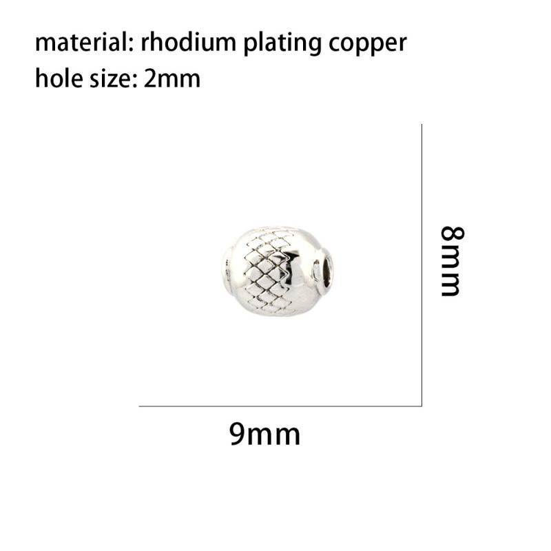 Fashion Silver Copper Geometric Barrel Bead Pendant