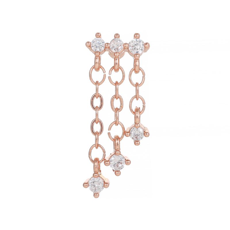 Fashion Rose Gold-8 Copper Inlaid Zirconium Geometric Piercing Nails