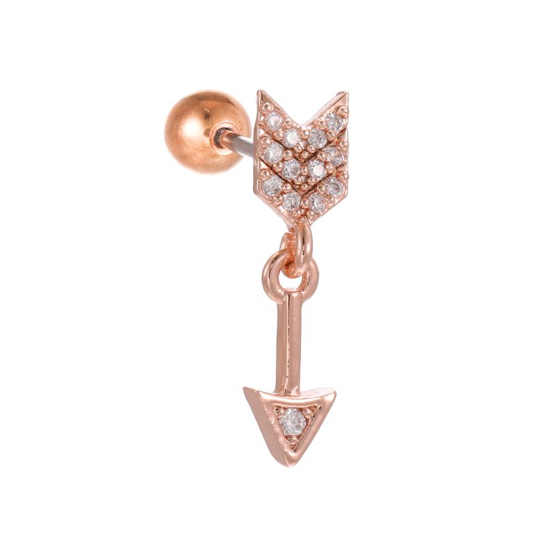 Fashion Rose Gold-3 Copper Inlaid Zirconium Geometric Piercing Nails