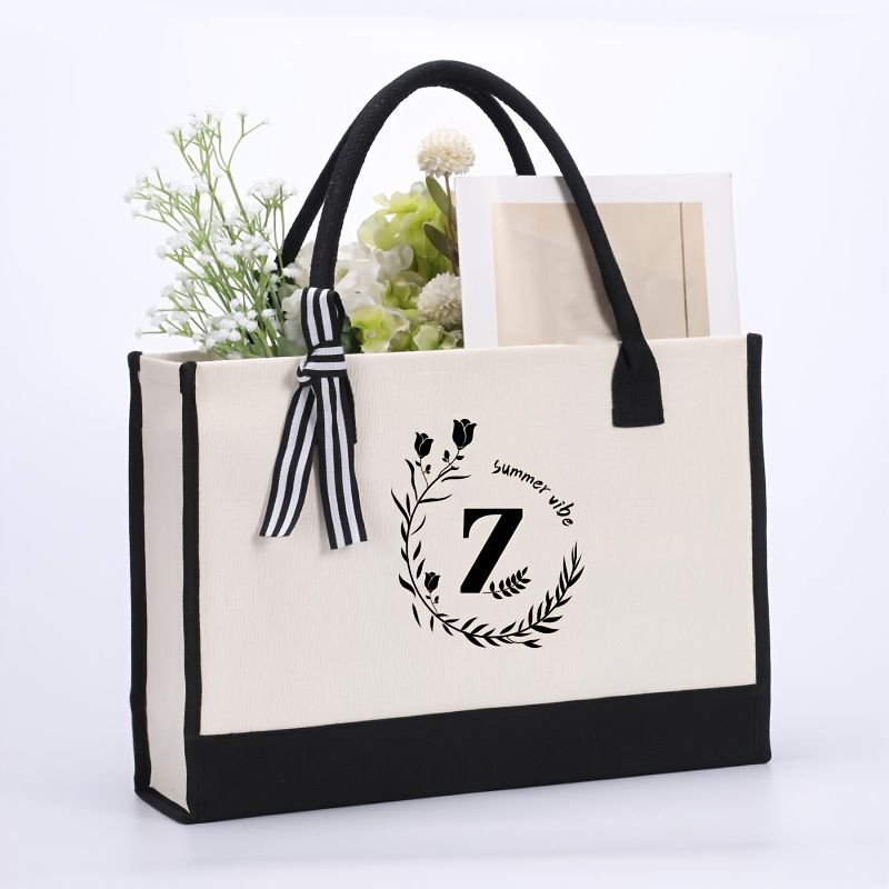 Fashion Rose-z Letter Print Large Capacity Handbag