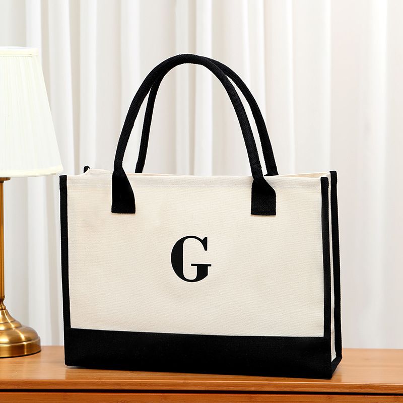 Fashion Pure Letter-g Canvas Letter Print Large Capacity Portable Mother-in-law Bag