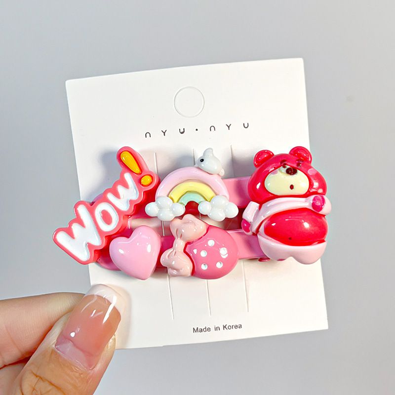 Fashion 2# Style 2 Cardboard Independent Packaging Resin Three-dimensional Cartoon Hairpin