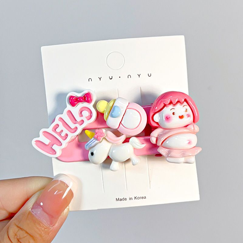 Fashion 6# Style 6 Cardboard Independent Packaging Resin Three-dimensional Cartoon Hairpin