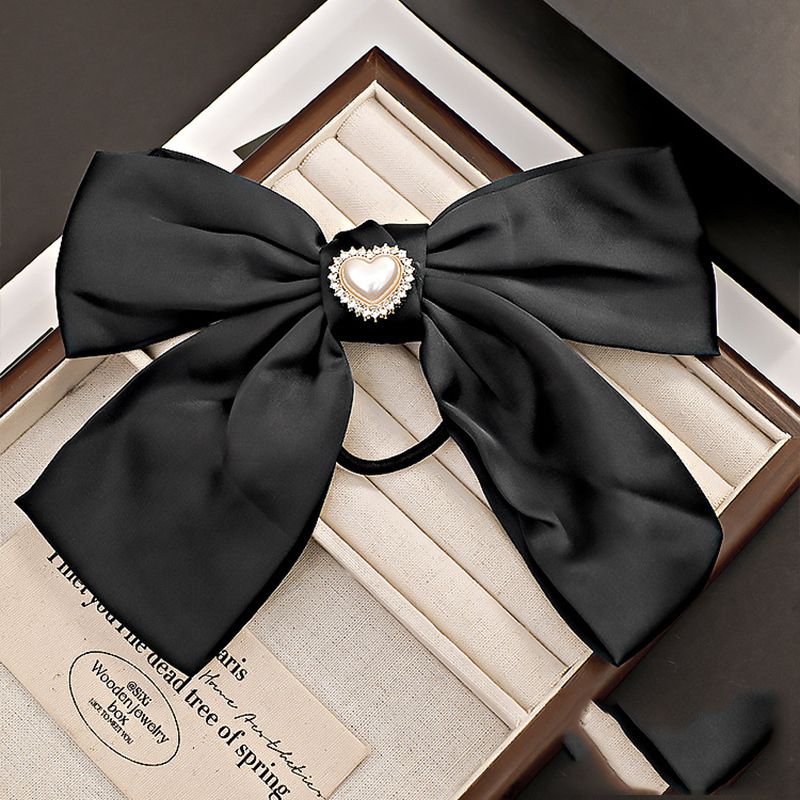 Fashion 20# Pearl Gold Rose Bow Fabric Bow Hair Rope