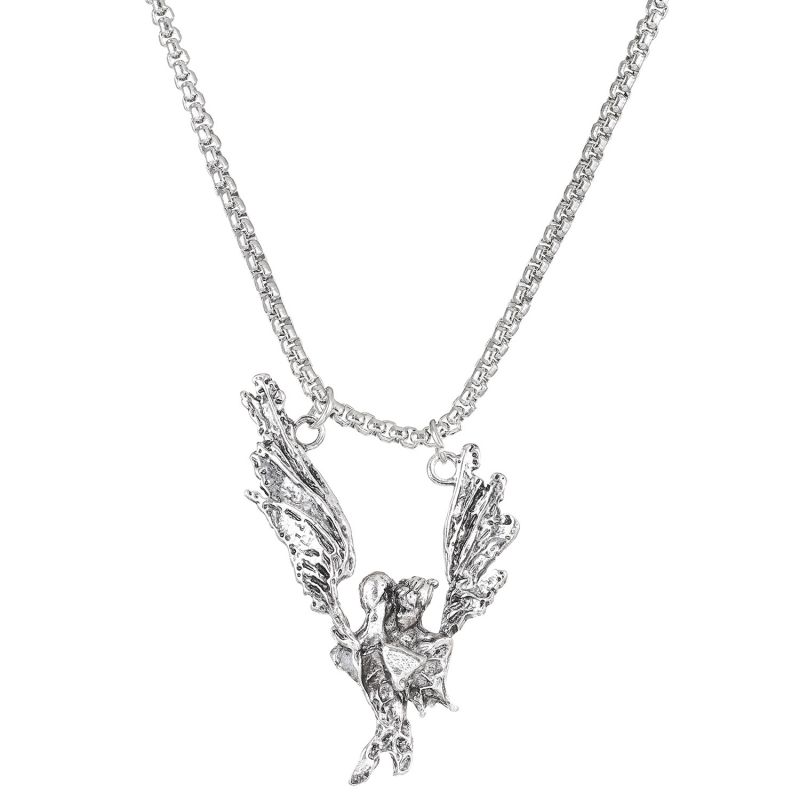 Fashion Silver Alloy Angel Necklace