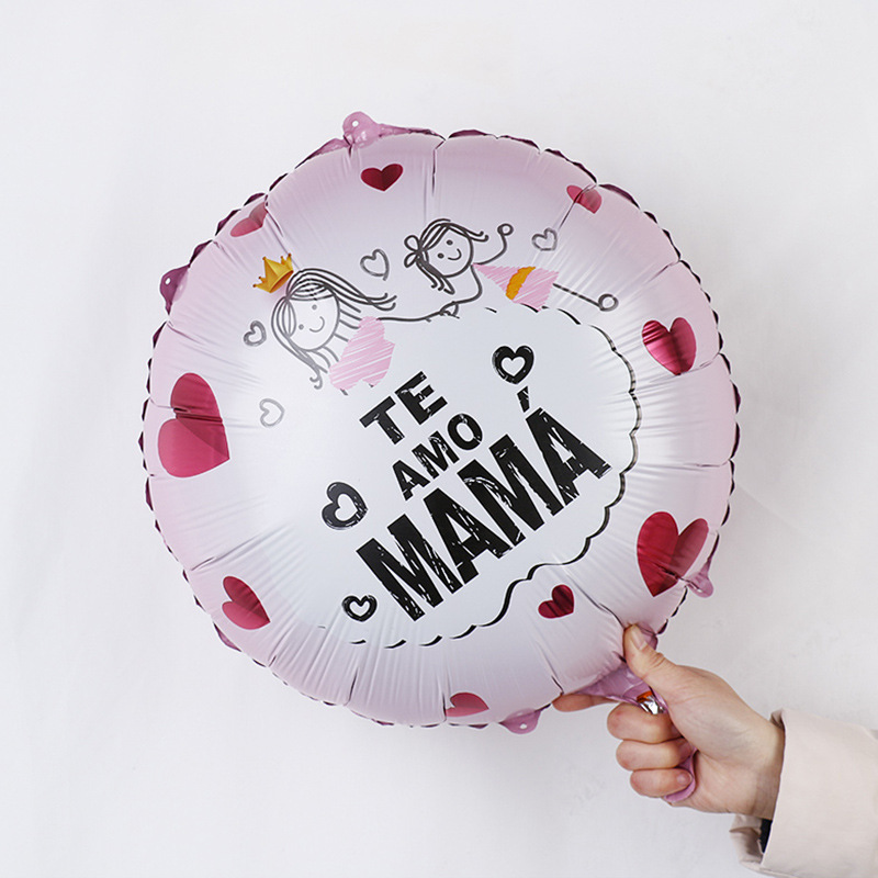 Fashion 50* Spanish Mother’s Love Round Powder Letter Latex Round Balloon