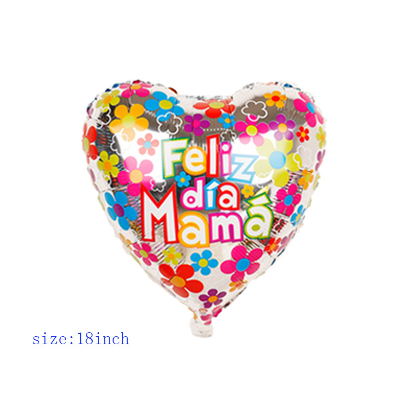 Fashion 50*silver Spanish Mother’s Day Letter Latex Love Balloons