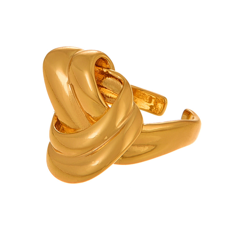 Fashion Knotted Gold Copper Irregular Knotted Adjustable Ring