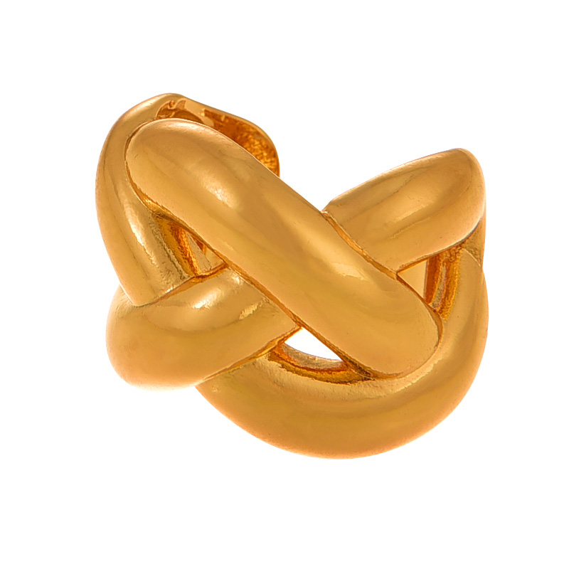 Fashion Twist Golden Copper Irregular Twist Adjustable Ring