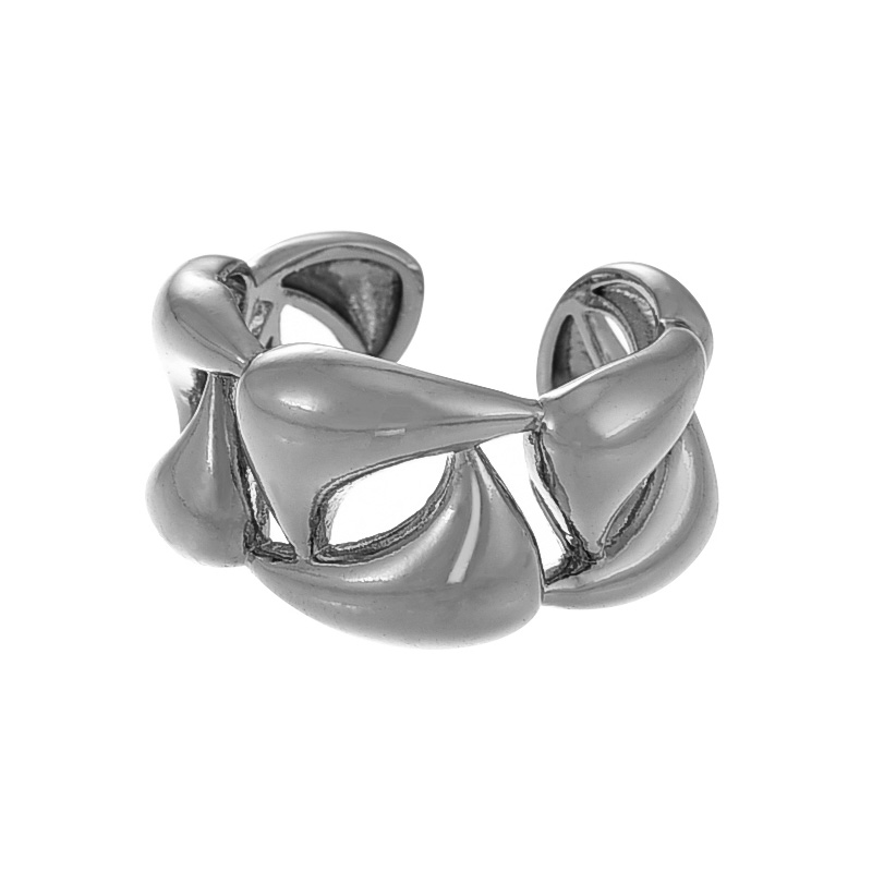 Fashion Love Silver Copper Irregular Love Adjustable Ring
