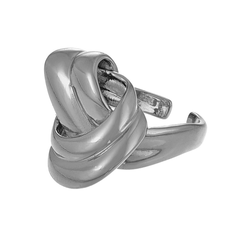 Fashion Knotted Silver Copper Irregular Knotted Adjustable Ring
